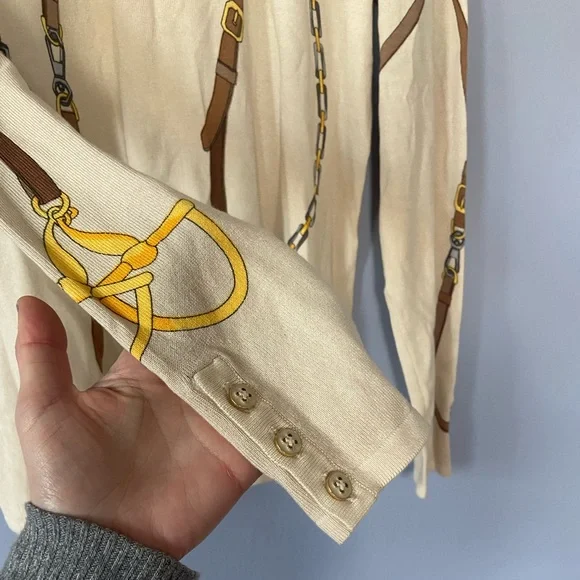 🛑SOLD J. McLaughlin Lenny Equestrian Sweater in Sand Women’s Large - Picture 4 of 10